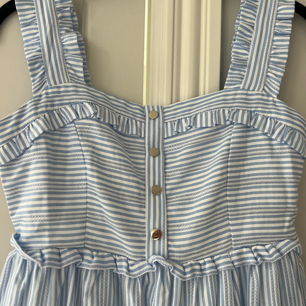 Nom maternity blue size small dress Emma Tiered Cotton Maxi Dress